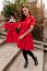 Ačkové oversize šaty MÁMA a DCERA – Červená - Velikost: XL/2XL, Varianta: Ke kojení, Velikost dětské oblečení: 116-122