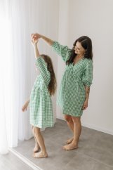 Breastfeeding "Tartana" dress - MOTHER AND DAUGHTER - green