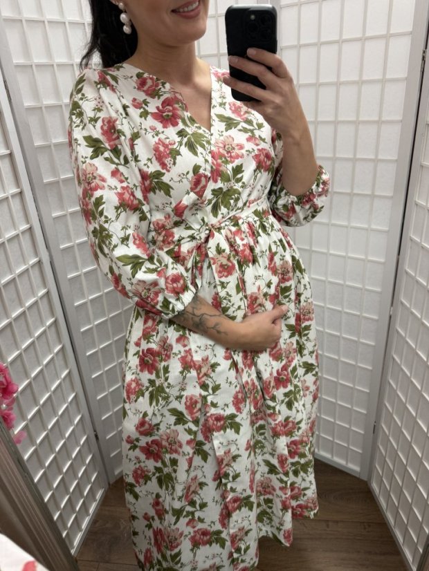 Bavlnené šaty - MÁMA A DCERA -  květiny - Velikost: 3XL/4XL