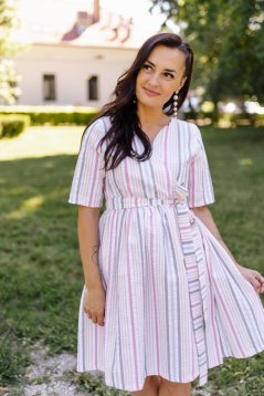Cotton wrap dress "Celeste" - stripes
