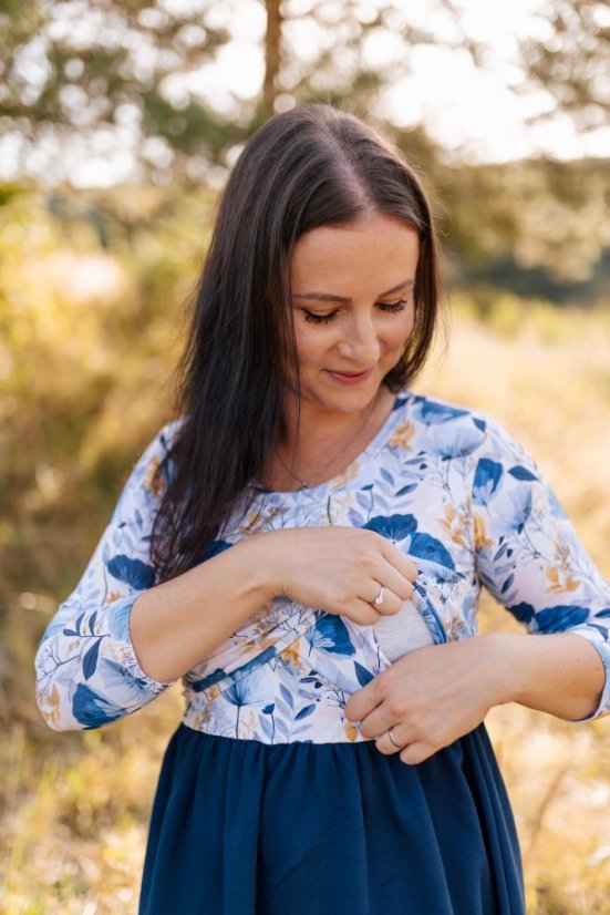 Šaty „Bohemie“ - MÁMA a DCERA - modré květiny