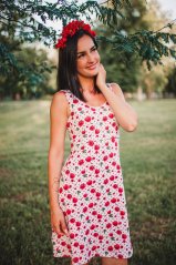 Knitted nursing tank top dress - cherries