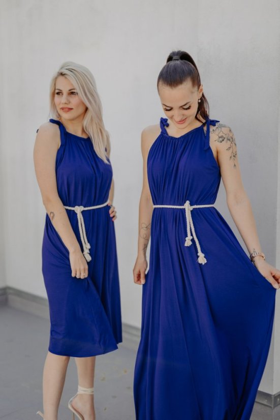Bamboo dress - royal blue - Size: UNI, Length: MIDI