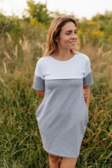 Oversize šaty ke kojení – bicolor grey