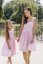 "Aurela romantic" linen dress MUM AND DAUGHTER - baby pink - Size: M