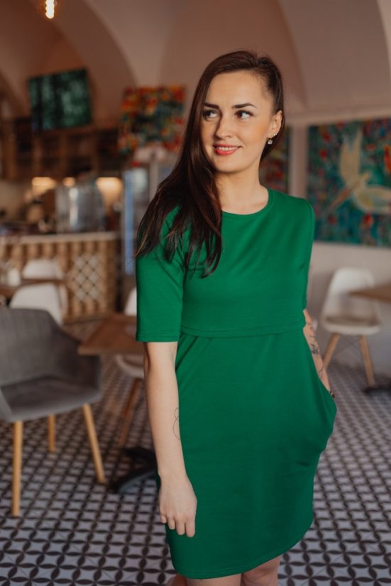 Straight MATCHY nursing dress - green