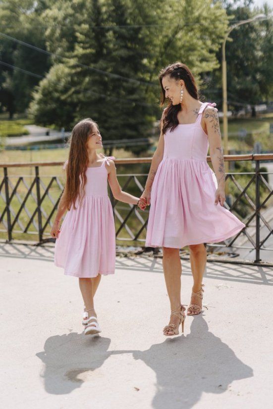 Lněné šaty "Aurela romantika" MAMA A DCERA - různé barvy