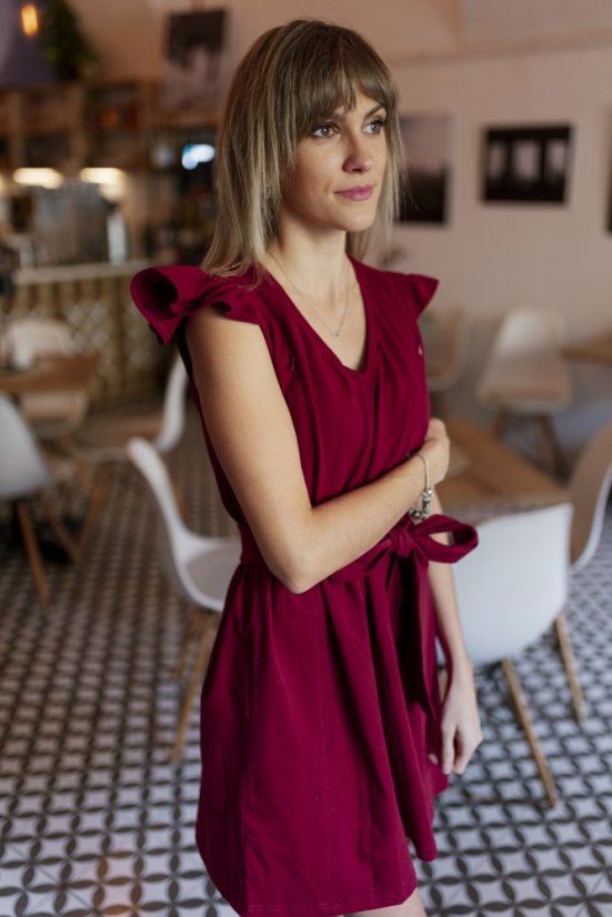 Knitted dress "Valencia" - burgundy