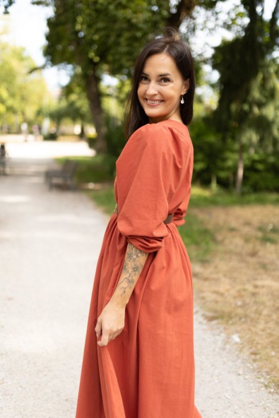 “Boho Cotton” Dress – Terracotta - Size: 3XL/4XL