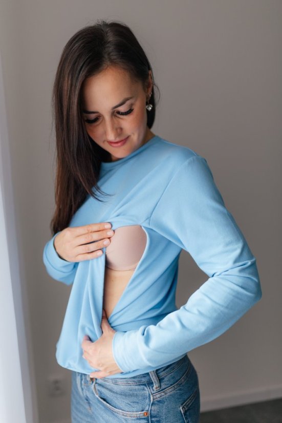 Dámská tenká mikina - light blue - Velikost: M/L