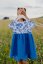 Mušelínové šaty ke kojení - MAMA a DCERA –modré květiny - Velikost: S