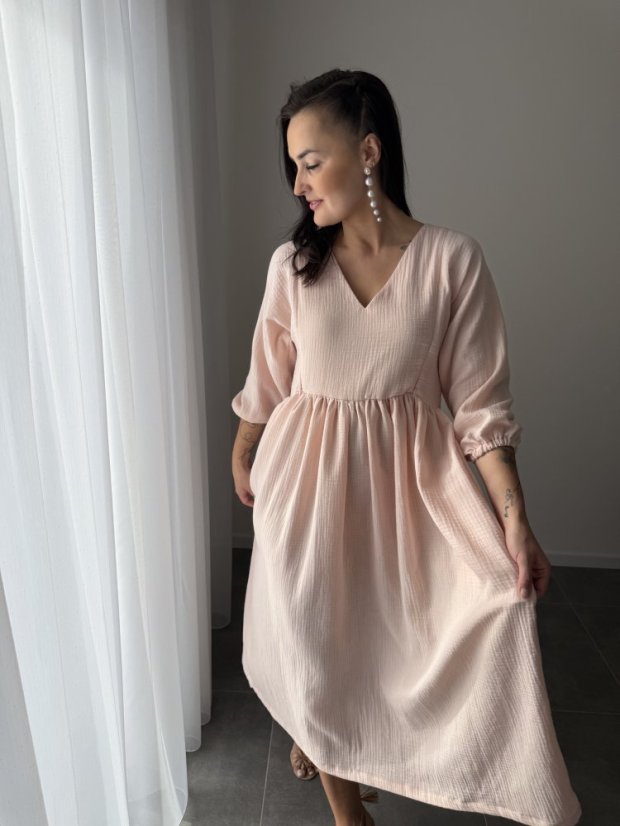 "Boho Breeze" dress -peach - Size: M/L