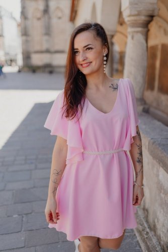Společenské šaty – MAMA A DCERA – růžové