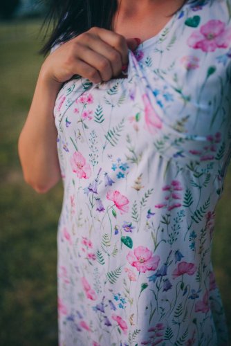 Úpletové tričkové šaty ke kojení - Různé vzory