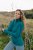 Elegant turtleneck with puff sleeves - Petrol