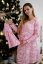 Ačkové vánoční šaty – ružové vločky - Velikost: S, Varianta: Ke kojení