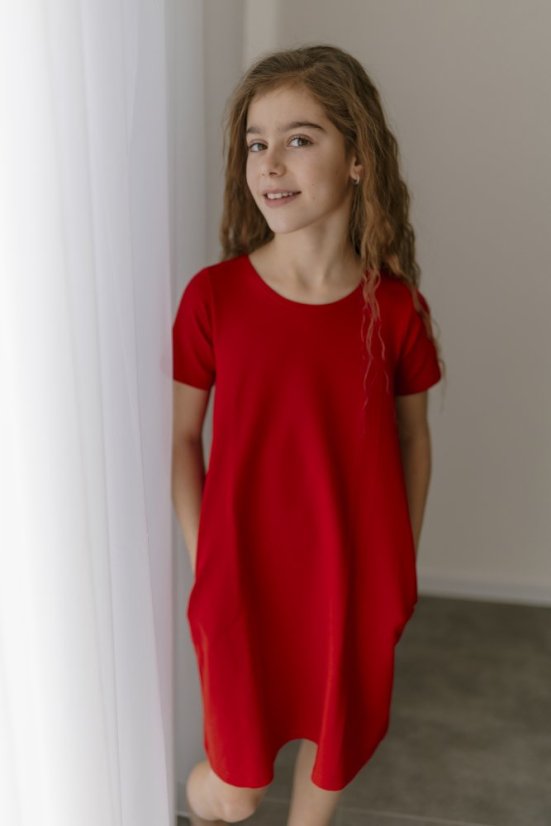 "Luna" Basic Dress - MUM AND DAUGHTER – Red - Size: XL/2XL