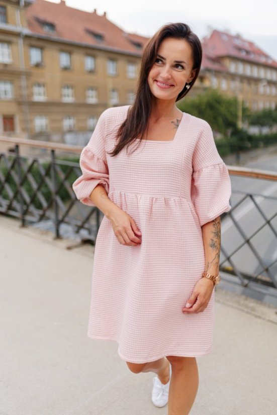 Waffle PUFF dress - MOM AND DAUGHTER - different colors