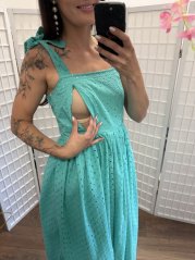 "Aurela romantic" dress MUM AND DAUGHTER - turquoise