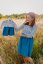 "Bohemia" dress - MOM and DAUGHTER  - Blue mini flowers