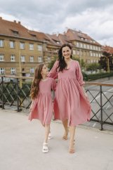 Šaty "Boho Breeze" MAMA A DCERA - tmavě starorůžová