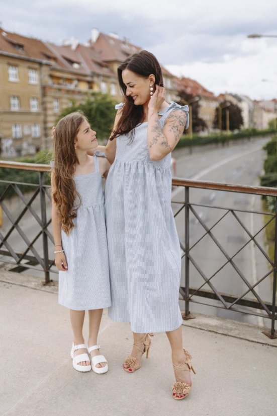 "Aurela" dress MUM AND DAUGHTER - strips - Size: XS
