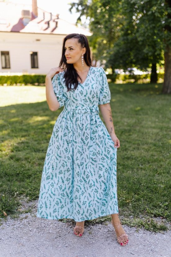 "Boho Breeze" dress MUM AND DAUGHTER - mint leaves - Size: XS/S