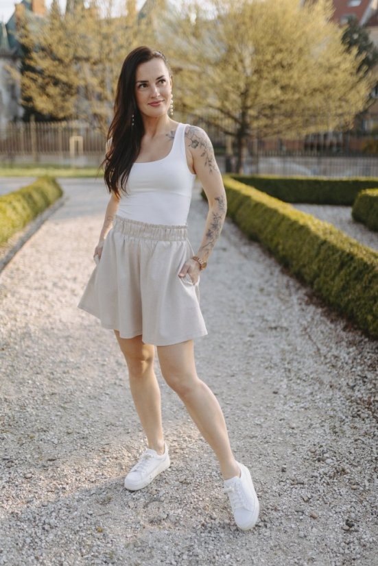 Lněné elegantní kraťasy - Různé barvy - Velikost: M/L