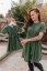 Ačkové oversize šaty MÁMA a DCERA – Army green - Velikost: 3XL/4XL, Varianta: Ke kojení, Velikost dětské oblečení: 68-74