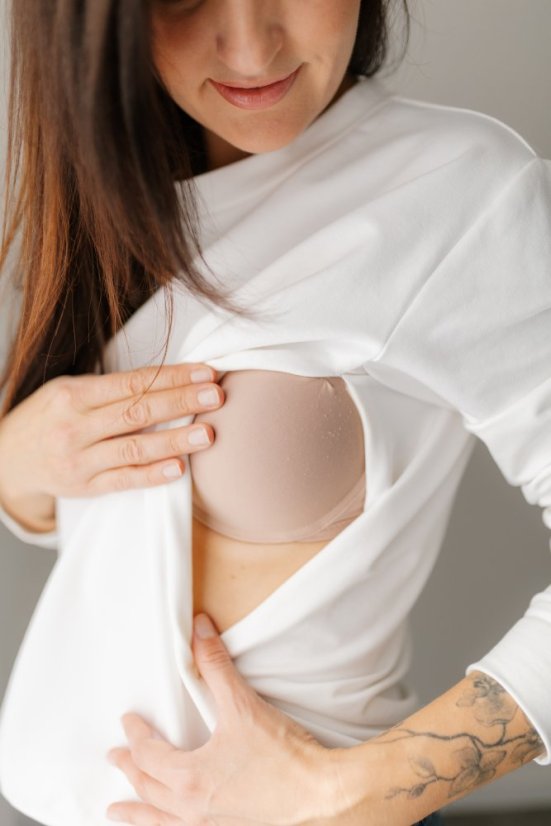 Dámská tenká mikina - smetanová - Velikost: M/L