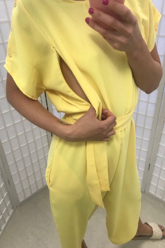 Elegant nursing jumpsuit- yellow - Size: Custom size