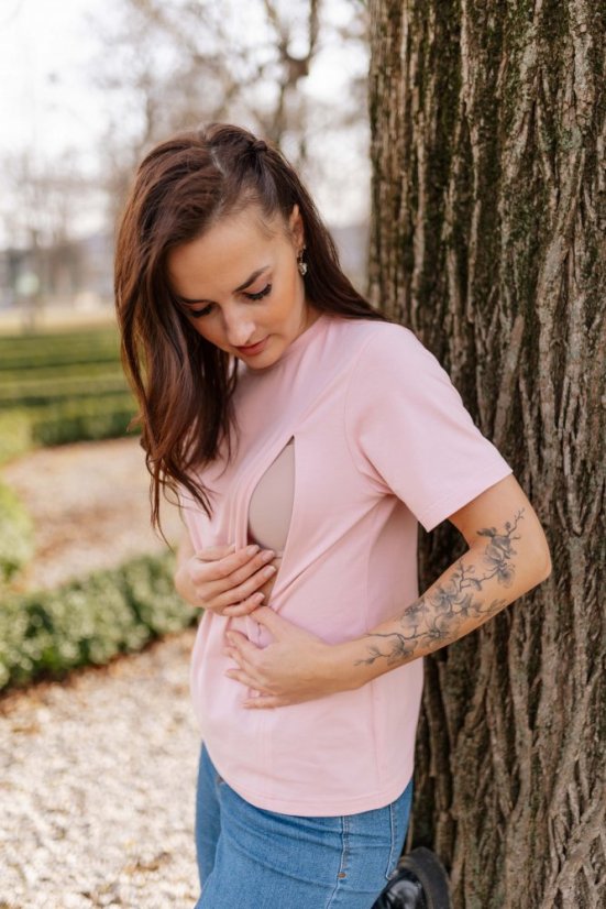 Oversized triko - MÁMA a SYN/DCERA - Starorůžová