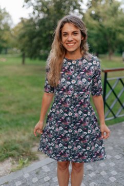 A-line cut dress - daisies