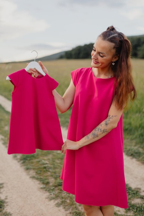 Elegantní šaty – MÁMA A DCERA – Malinové
