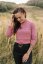 Ribbed knit nursing turtleneck - dark old pink - Size: XS