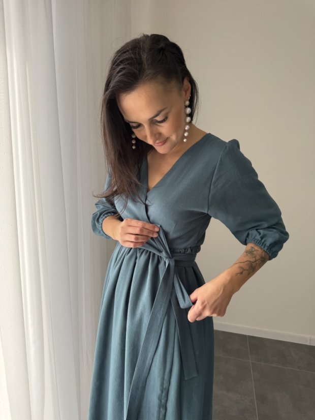 Lnené zavinovací šaty - různé barvy