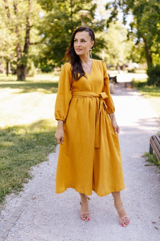 "Boho Breeze" dress - Mustard - Size: 3XL/4XL