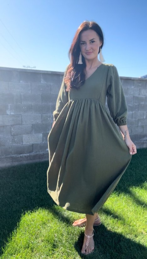 "Boho Breeze" dress - army green