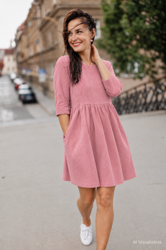 BASIC Corduroy Dresses - Mother & Daughter - dark antique pink - Size: XL/2XL