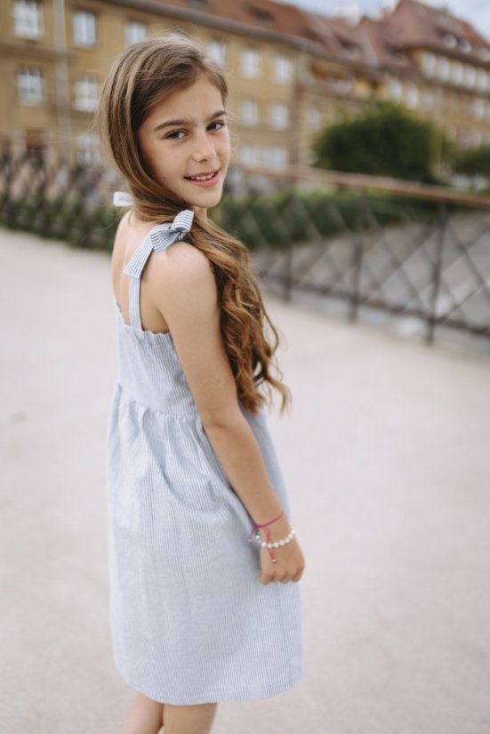 Girls "Aurela" Dress  - strips