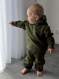 Children's warm tracksuit with hood - various colors