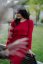 Straight sweater nursing dress - Dark red