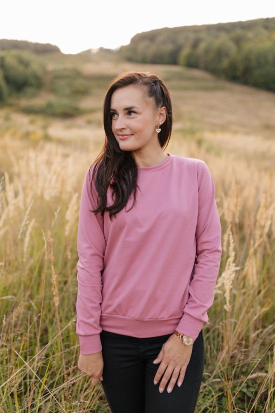 Kojicí mikina - tmavá starorůžová - Velikost: M/L