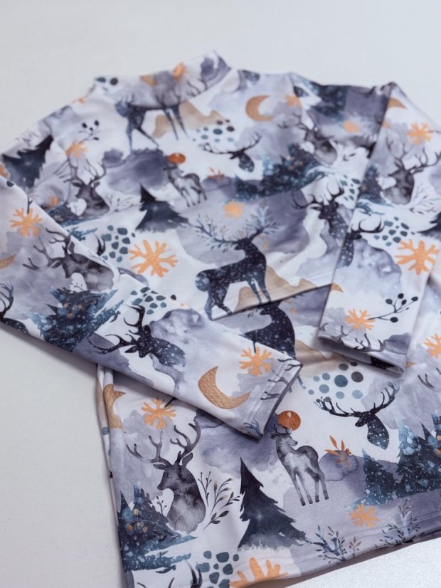 Thermal nursing turtleneck - white deer