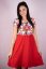 Muslin nursing dress - red folk - Size: XL