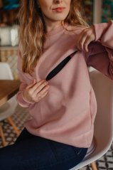 Oversized nursing sweater/hoodie - old pink