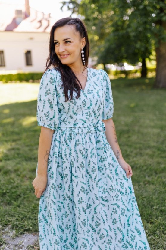 "Boho Breeze" dress MUM AND DAUGHTER - mint leaves - Size: XS/S