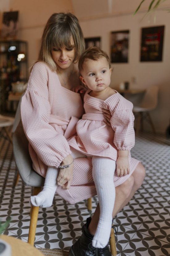 Waffle PUFF dress - MOM AND DAUGHTER - different colors