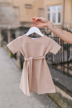 Dívčí šaty "Luna" basic - Béžové