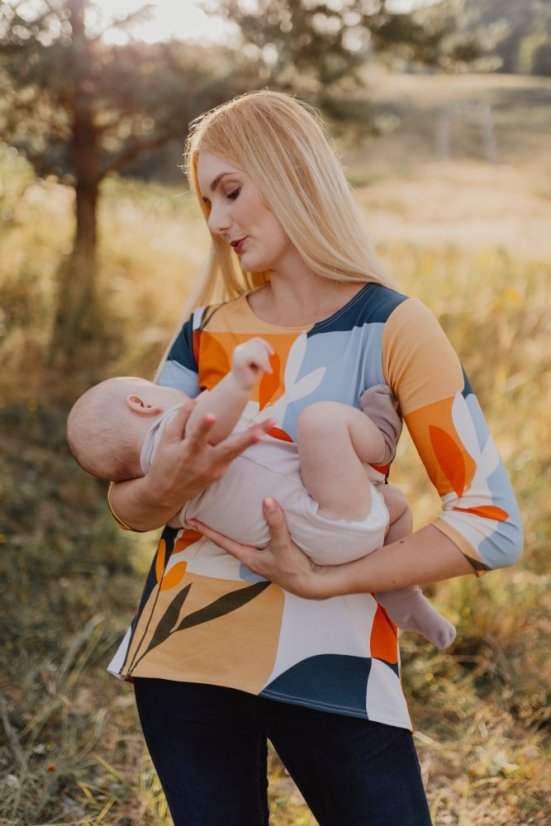 Asymmetrical nursing tunic – boho brown